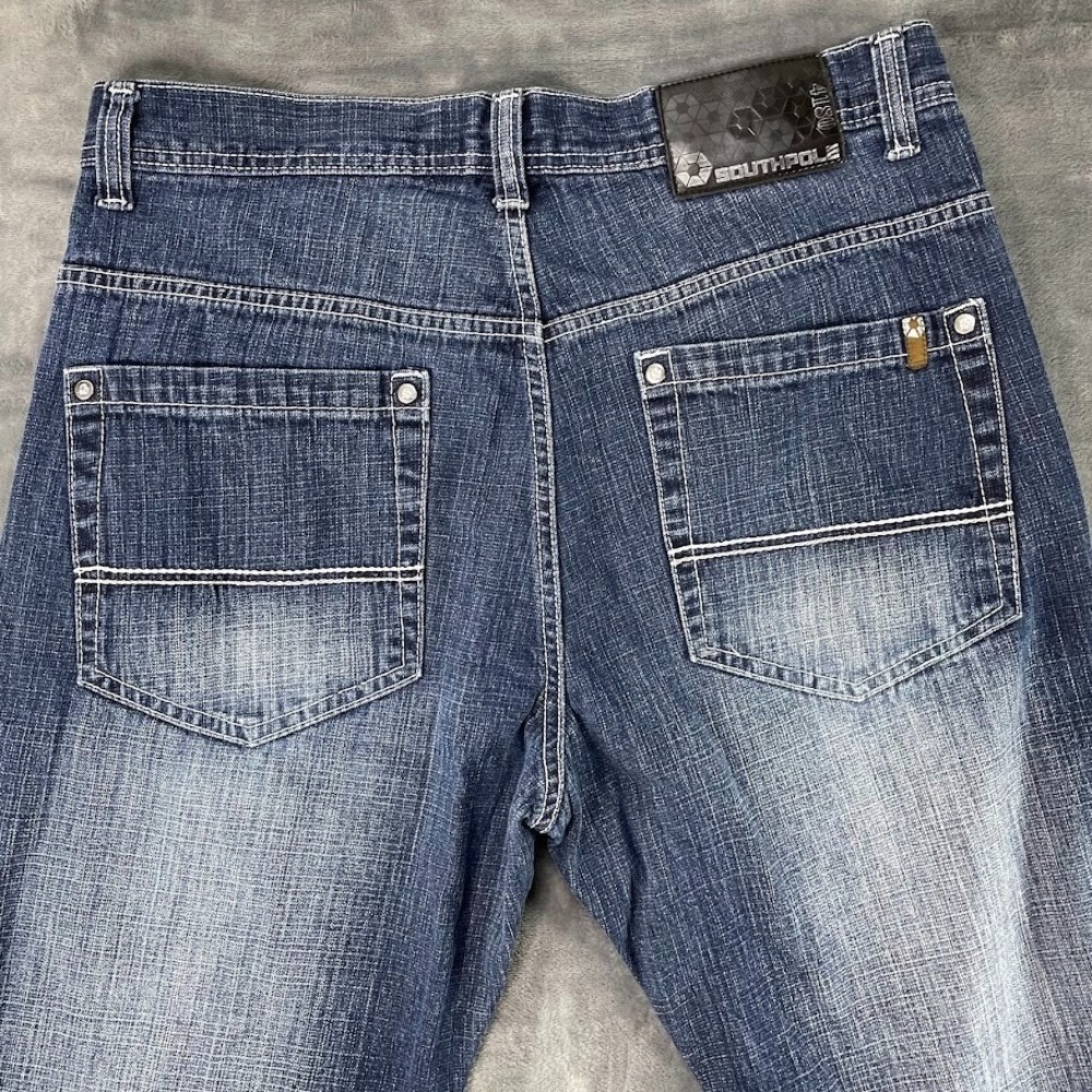 Vintage SouthPole Jeans Men's Size 36x25 Y2K 4180 Relaxed Baggy Wide Leg Blue - Picture 7 of 12
